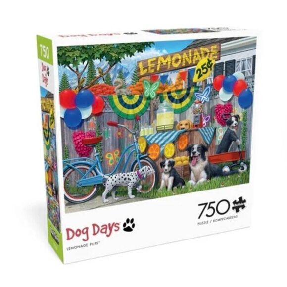 Buffalo Games Dog Days Lemonade Pups 750 pc Jigsaw Puzzle - Picture 1 of 13